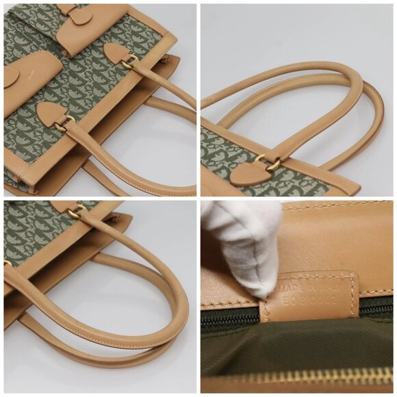 Christian Dior Trotter Canvas Hand Bag Khaki Gold Auth 123689 - Picture 16 of 16